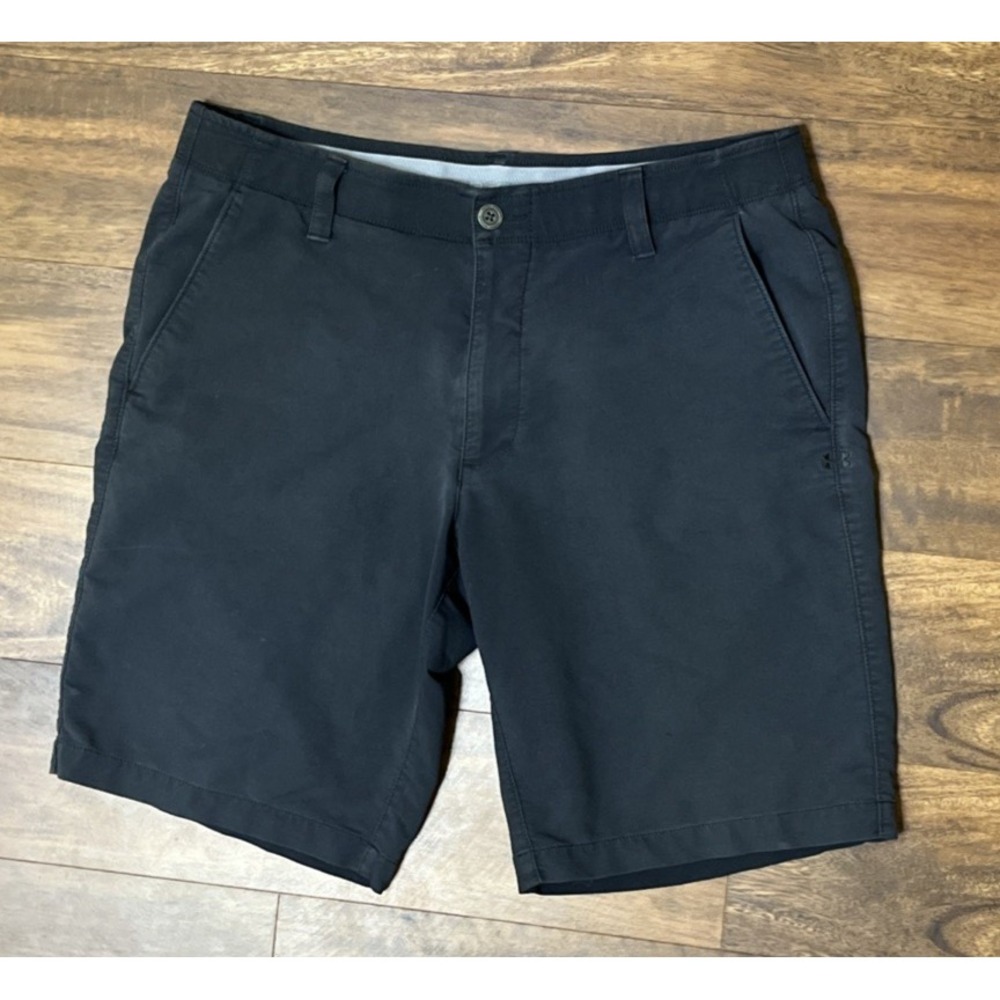 Under Armour 10" Shorts Mens 36 Blue Chino Loose Fit HeatGear UA Match Play Golf